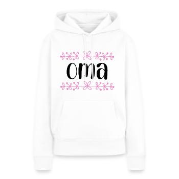 Oma Blüten Verzierung - Frauen Premium Bio Hoodie - Weiß - Vorne - Julia (174cm)