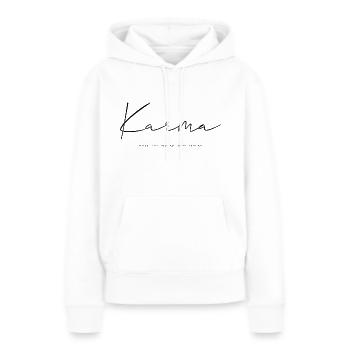 Karma - Frauen Premium Bio Hoodie - Weiß - Vorne - Julia (174cm)
