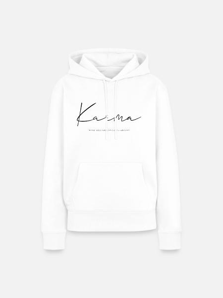 Karma - Frauen Premium Bio Hoodie - Weiß