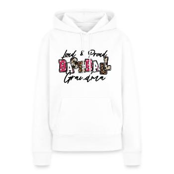 Grand-mère de baseball bruyante et fière - Sweat à capuche Premium bio Femme - blanc - Devant - Julia (174cm)
