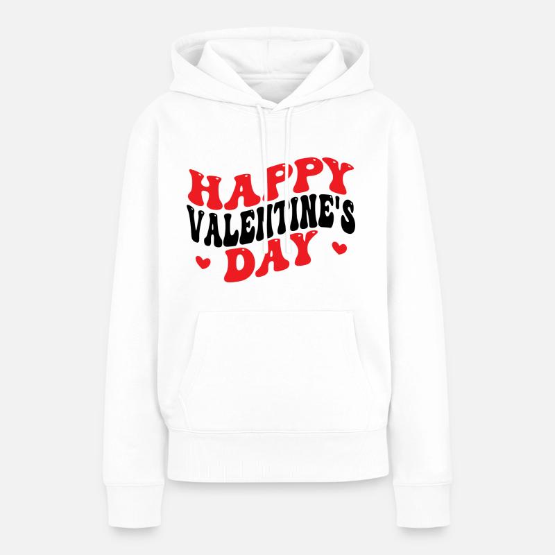 Joyeuse Saint-Valentin - Sweat à capuche Premium bio Femme - blanc