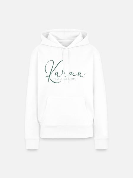 Karma Regelt Das Schon - Yoga Spruch Humor - Frauen Premium Bio Hoodie - Weiß