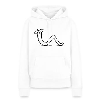 Regenwurm - Frauen Premium Bio Hoodie - Weiß - Vorne - Julia (174cm)