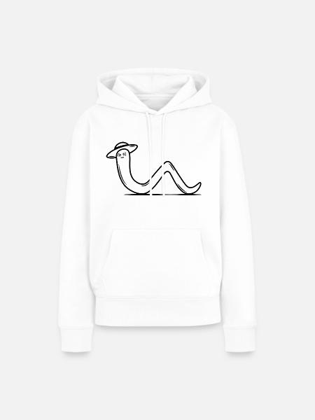Regenwurm - Frauen Premium Bio Hoodie - Weiß