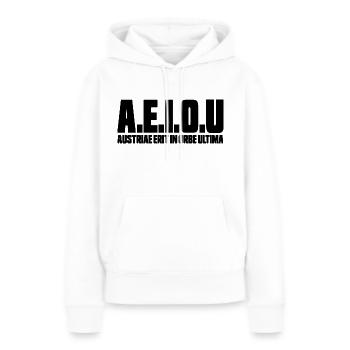 AUTRICHE PATRIOTE AUTRICHE MOYEN ÂGE ROMAIN - Sweat à capuche Premium bio Femme - blanc - Devant - Julia (174cm)