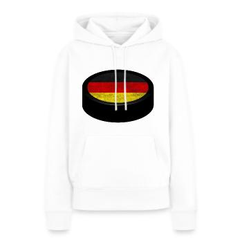 Team Deutschland Eishockey Puck - Frauen Premium Bio Hoodie - Weiß - Vorne - Julia (174cm)