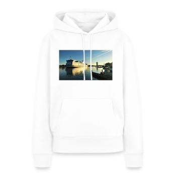 Schweden-Fähre in Travemünde - Frauen Premium Bio Hoodie - Weiß - Vorne - Julia (174cm)