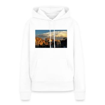 Rome antique au coucher du soleil, avec un énorme nuage dans le s - Sweat à capuche Premium bio Femme - blanc - Devant - Julia (174cm)