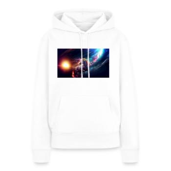 UNICORN IN THE SKY - Sweat à capuche Premium bio Femme - blanc - Devant - Julia (174cm)