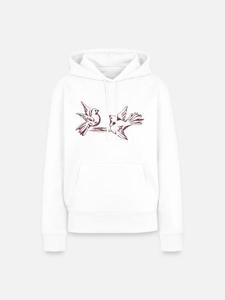 Vögel - Frauen Premium Bio Hoodie - Weiß