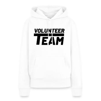 Équipe de bénévoles - Sweat à capuche Premium bio Femme - blanc - Devant - Julia (174cm)