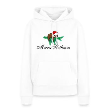 Frohe Faultiere Frohe Weihnachten - Frauen Premium Bio Hoodie - Weiß - Vorne - Julia (174cm)