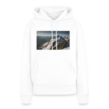 Berg - Schneebedeckte Gipfel - Frauen Premium Bio Hoodie - Weiß - Vorne - Julia (174cm)