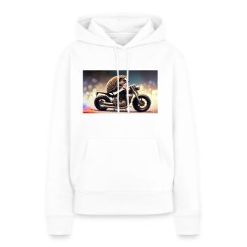 Hedgehog cruiser - Frauen Premium Bio Hoodie - Weiß - Vorne - Julia (174cm)
