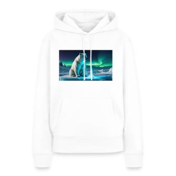 Ours polaire et cristal de glace - Sweat à capuche Premium bio Femme - blanc - Devant - Julia (174cm)