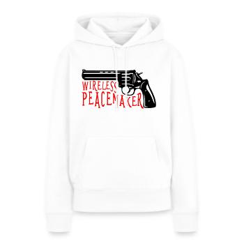 Revolver Peacemaker sans fil - Sweat à capuche Premium bio Femme - blanc - Devant - Julia (174cm)