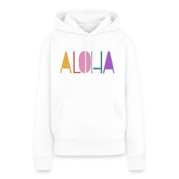 Aloha - Frauen Premium Bio Hoodie - Weiß - Vorne - Julia (174cm)