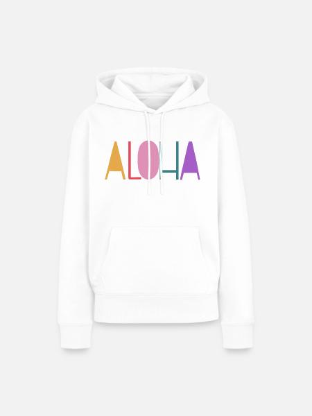 Aloha - Frauen Premium Bio Hoodie - Weiß