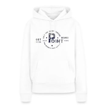 Aller à l’essentiel - Sweat à capuche Premium bio Femme - blanc - Devant - Julia (174cm)