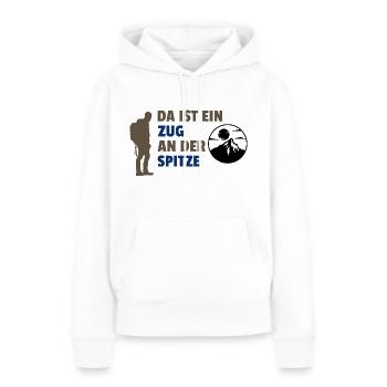 WANDERN ZUG SPITZE BERG - Frauen Premium Bio Hoodie - Weiß - Vorne - Julia (174cm)