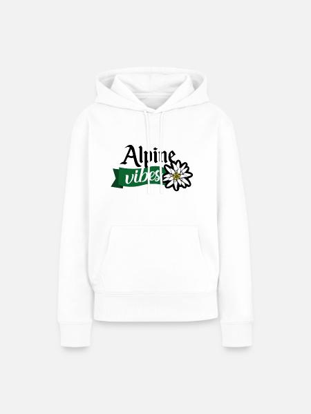 Alpine Wibes - Frauen Premium Bio Hoodie - Weiß
