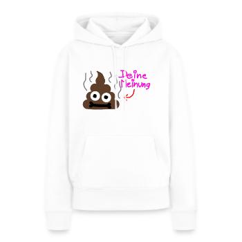 Deine Meinung - Frauen Premium Bio Hoodie - Weiß - Vorne - Julia (174cm)