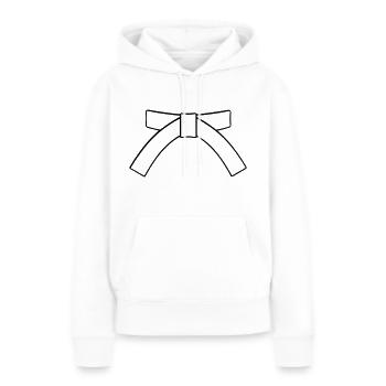 ceinture - Sweat à capuche Premium bio Femme - blanc - Devant - Julia (174cm)