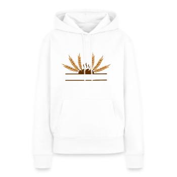 Getreide mit Brot - Frauen Premium Bio Hoodie - Weiß - Vorne - Julia (174cm)