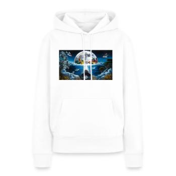 surrealist oversized luminescen - Frauen Premium Bio Hoodie - Weiß - Vorne - Julia (174cm)