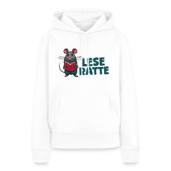 Leseratte - Frauen Premium Bio Hoodie - Weiß - Vorne - Julia (174cm)