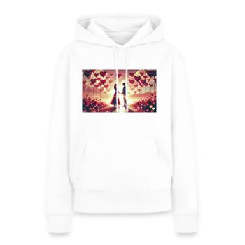 Valentinstag - Frauen Premium Bio Hoodie - Weiß - Vorne - Julia (174cm)