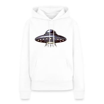 OVNI - Sweat à capuche Premium bio Femme - blanc - Devant - Julia (174cm)
