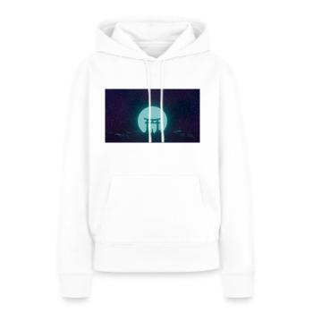 Tori-Tor in Blaugrün Mond - Frauen Premium Bio Hoodie - Weiß - Vorne - Julia (174cm)