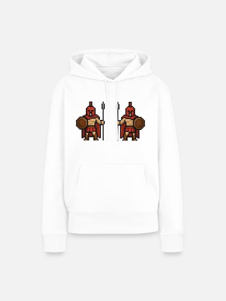spartaner pixel 2 - Frauen Premium Bio Hoodie - Weiß