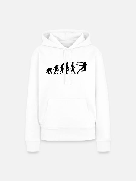 Die Evolution von Tennis - Frauen Premium Bio Hoodie - Weiß