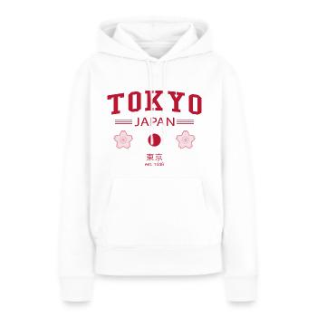 Tokyo - Frauen Premium Bio Hoodie - Weiß - Vorne - Julia (174cm)