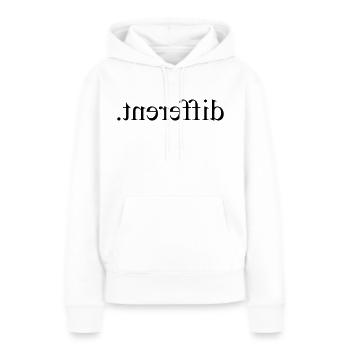 Sois différent - Sweat à capuche Premium bio Femme - blanc - Devant - Julia (174cm)