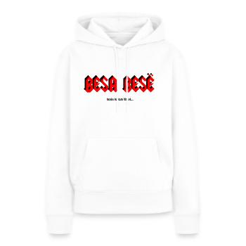 Besa Besë - Frauen Premium Bio Hoodie - Weiß - Vorne - Julia (174cm)