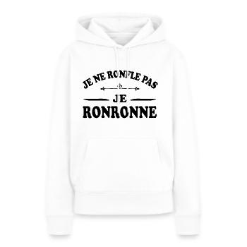 Je ne ronfle pas je ronronne humoristique - Sweat à capuche Premium bio Femme - blanc - Devant - Julia (174cm)