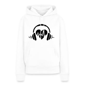 FMF - Fêter entre amis - Sweat à capuche Premium bio Femme - blanc - Devant - Julia (174cm)