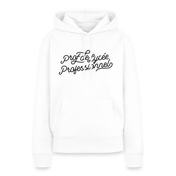 Prof de lycée professionnel - Sweat à capuche Premium bio Femme - blanc - Devant - Julia (174cm)