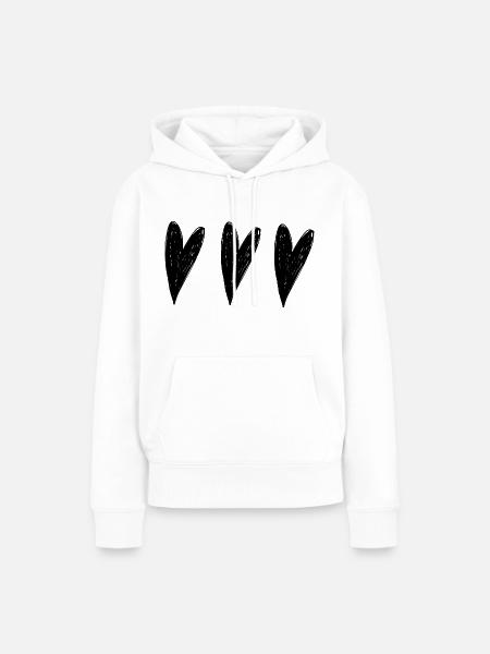 herzen herz - Frauen Premium Bio Hoodie - Weiß