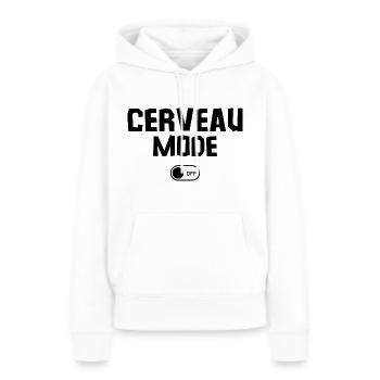 cerveau off - Sweat à capuche Premium bio Femme - blanc - Devant - Julia (174cm)