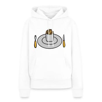 Teller Pommes Frites - Frauen Premium Bio Hoodie - Weiß - Vorne - Julia (174cm)