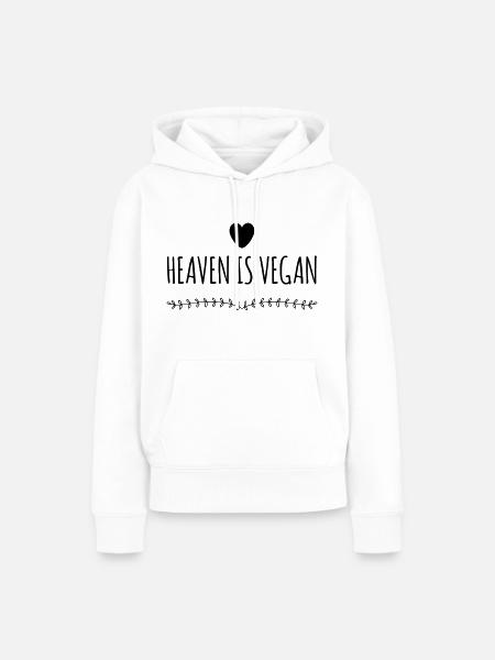 Heaven Is Vegan - Frauen Premium Bio Hoodie - Weiß