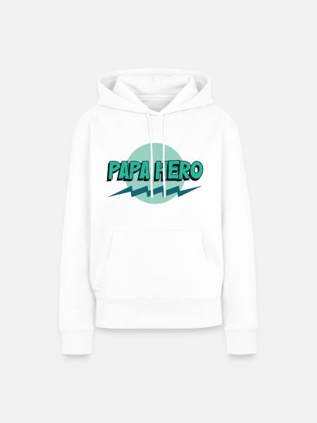 Papa Held - Frauen Premium Bio Hoodie - Weiß