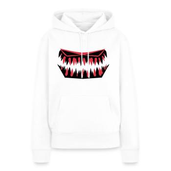 Monster Face - Frauen Premium Bio Hoodie - Weiß - Vorne - Julia (174cm)