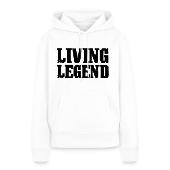 Légende vivante - Sweat à capuche Premium bio Femme - blanc - Devant - Julia (174cm)