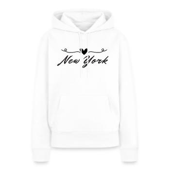 New York - Frauen Premium Bio Hoodie - Weiß - Vorne - Julia (174cm)
