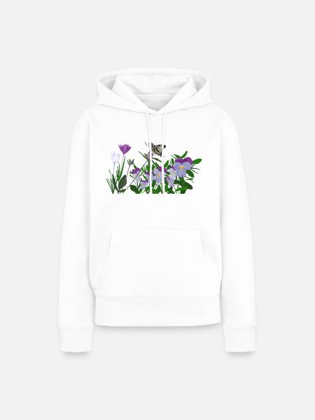 Frühlingsblumen - Frauen Premium Bio Hoodie - Weiß